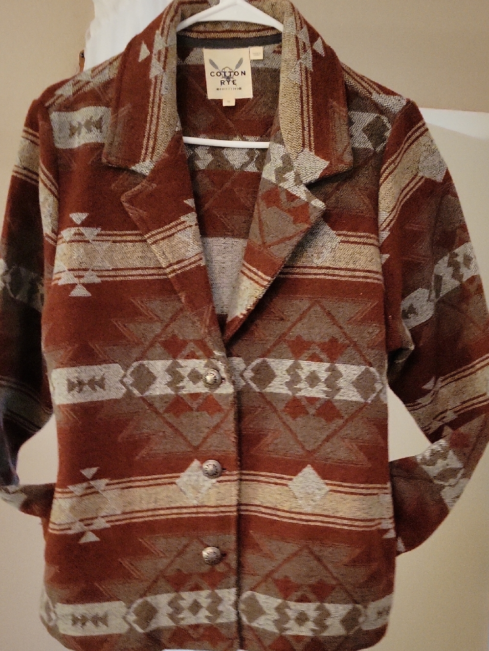Women's Brown Aztec Patterned Jacket